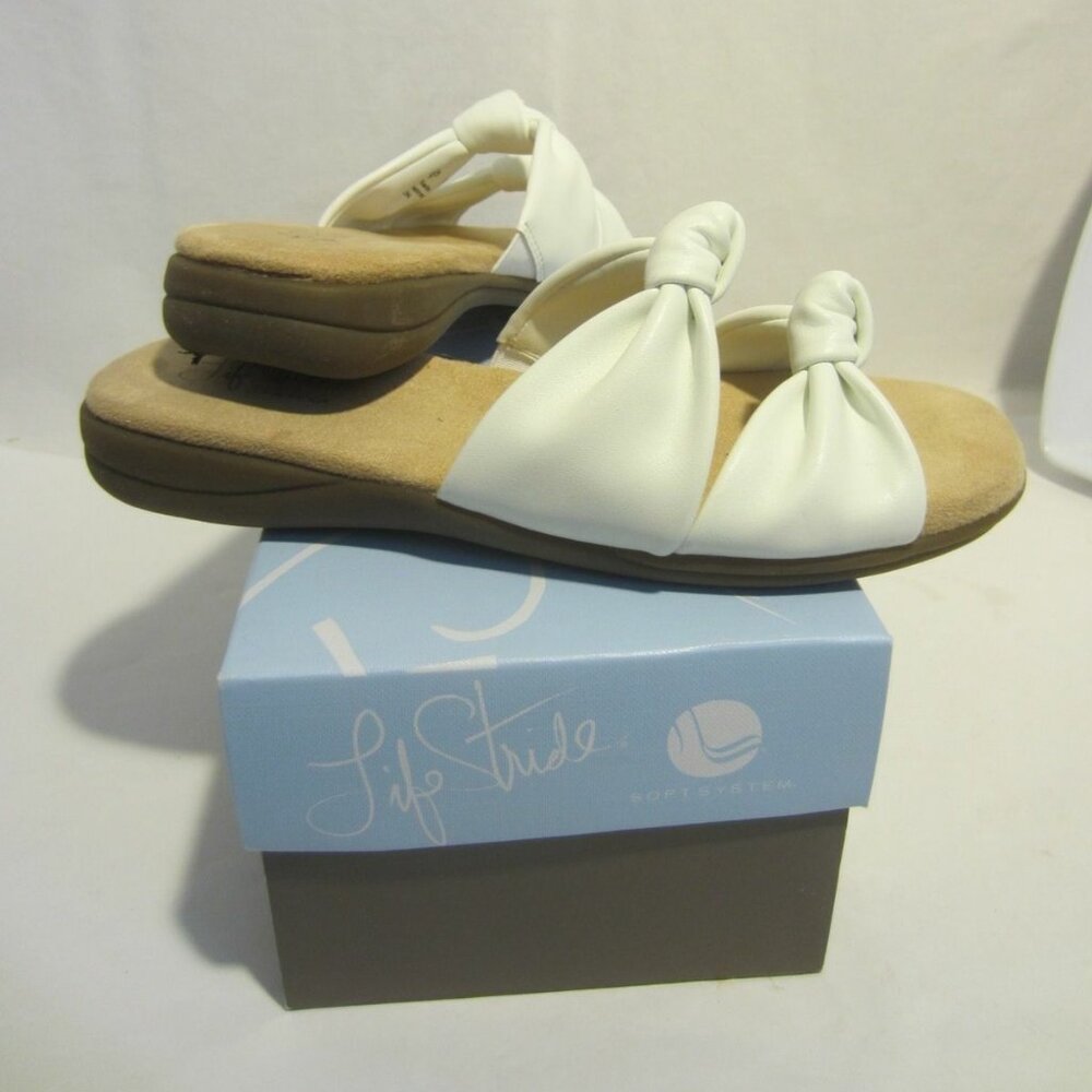 LIFE STRIDE Soft white EDEN KOBE sandal shoe Women 7 N NEW